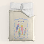  Catch of the Day - Playful Retro Sardine in fun stripes and dots Duvet Cover Gallery Image 6