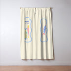  Catch of the Day - Playful Retro Sardine in fun stripes and dots Window Curtain Gallery Image 3