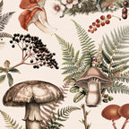 Woodland Vibes Mushroom And Fern Pattern Beige Coffee Mug Gallery Image 2