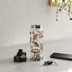 Woodland Vibes Mushroom And Fern Pattern Beige Water Bottle Gallery Image 4