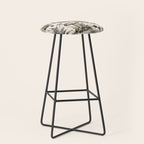 Woodland Vibes Mushroom And Fern Pattern Beige Stool Gallery Image 1