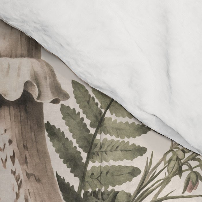 Woodland Vibes Mushroom And Fern Pattern Beige Comforter Gallery Image 4