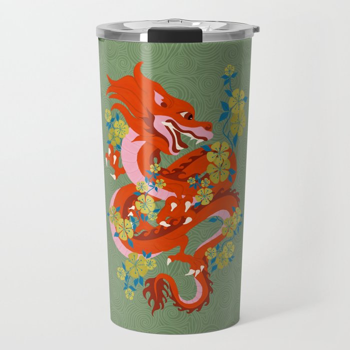Dragon Dance Among the Blossoms Travel Mug Gallery Image 1