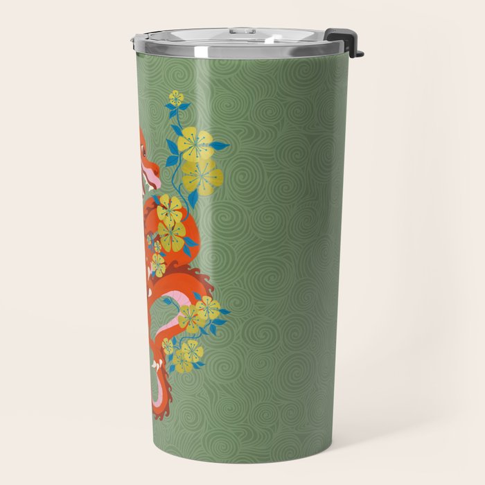 Dragon Dance Among the Blossoms Travel Mug Gallery Image 2
