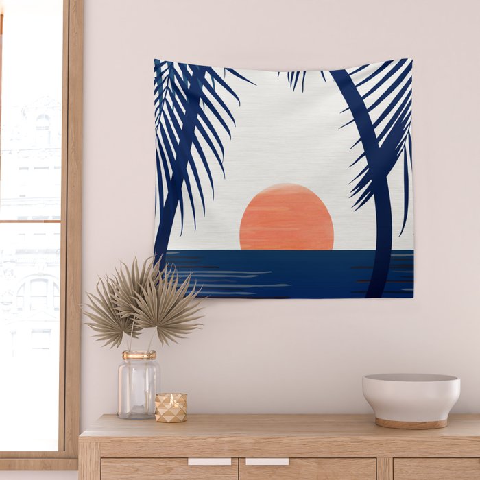 Winter Sunset / Abstract Landscape Wall Tapestry Gallery Image 2