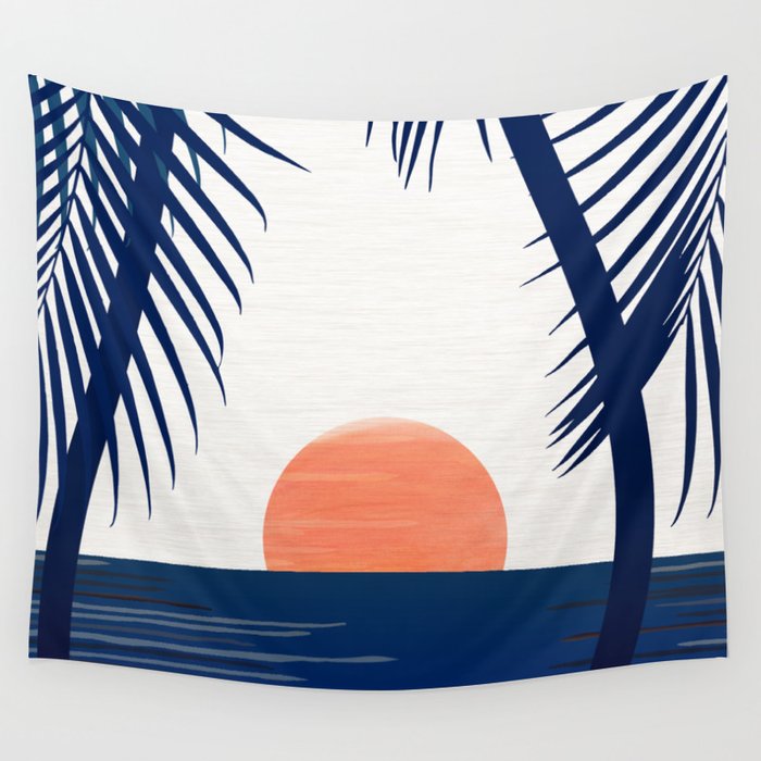 Winter Sunset / Abstract Landscape Wall Tapestry Gallery Image 4