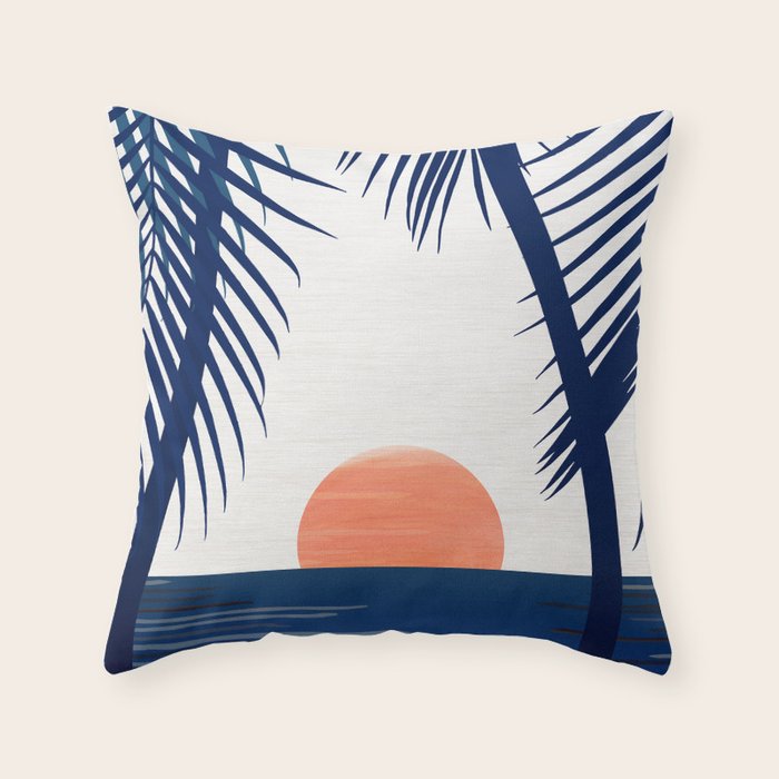 Winter Sunset / Abstract Landscape Throw Pillow Gallery Image 1