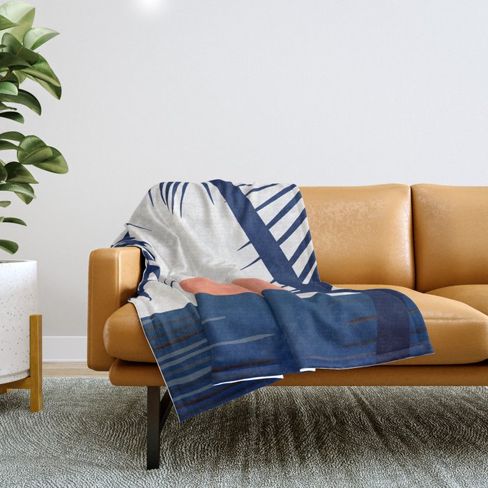 Winter Sunset / Abstract Landscape Throw Blanket Gallery Image 1