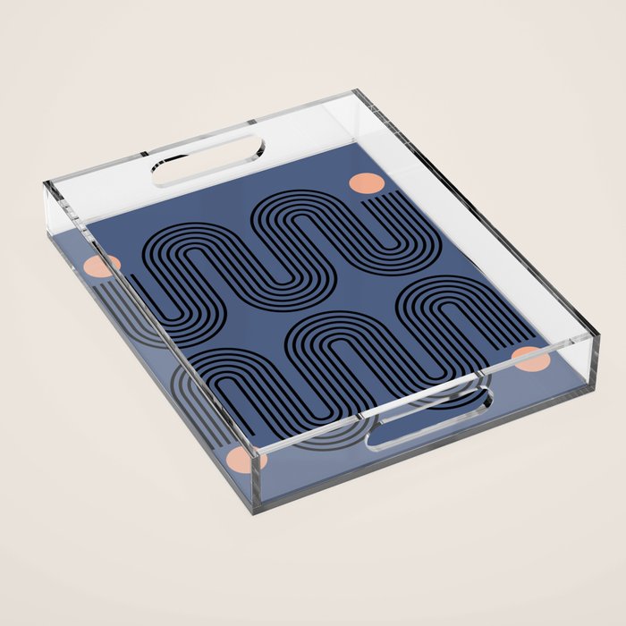 Abstraction_NEW_SUN_BLUE_LINE_POP_ART_Minimalism_0222A Acrylic Tray Gallery Image 1