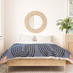 Abstraction_NEW_SUN_BLUE_LINE_POP_ART_Minimalism_0222A Duvet Cover Gallery Image 3