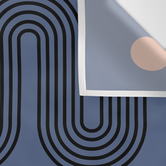 Abstraction_NEW_SUN_BLUE_LINE_POP_ART_Minimalism_0222A Wall Tapestry Gallery Image 3