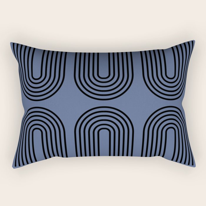 Abstraction_NEW_SUN_BLUE_LINE_POP_ART_Minimalism_0222A Rectangular Pillow Gallery Image 2