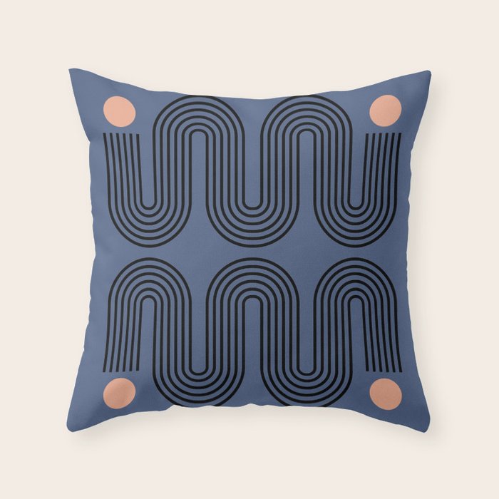 Abstraction_NEW_SUN_BLUE_LINE_POP_ART_Minimalism_0222A Throw Pillow Gallery Image 6