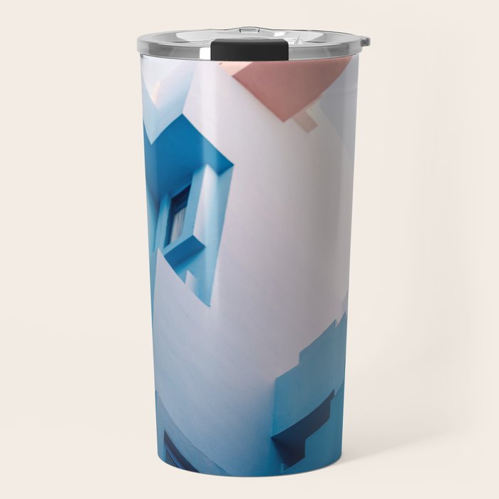Muralla Roja blue and pink geometric walls Travel Mug Gallery Image 1