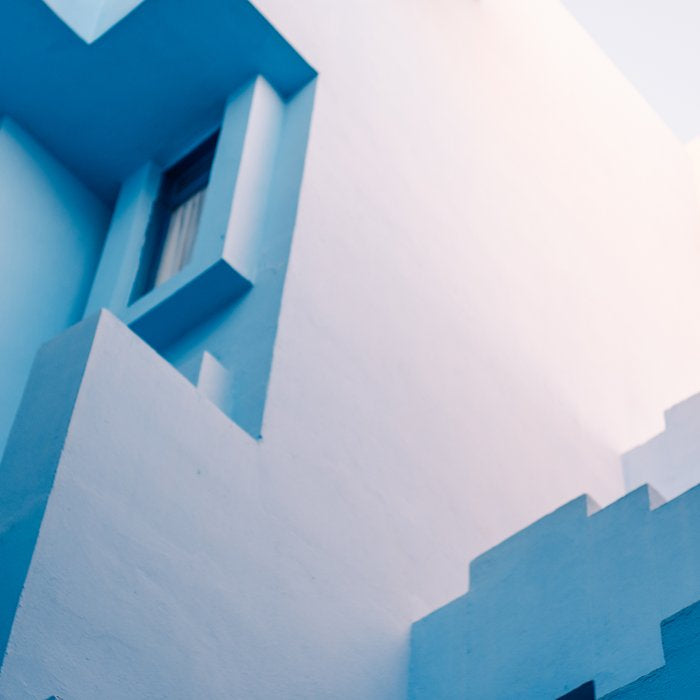 Muralla Roja blue and pink geometric walls Coffee Mug Gallery Image 2