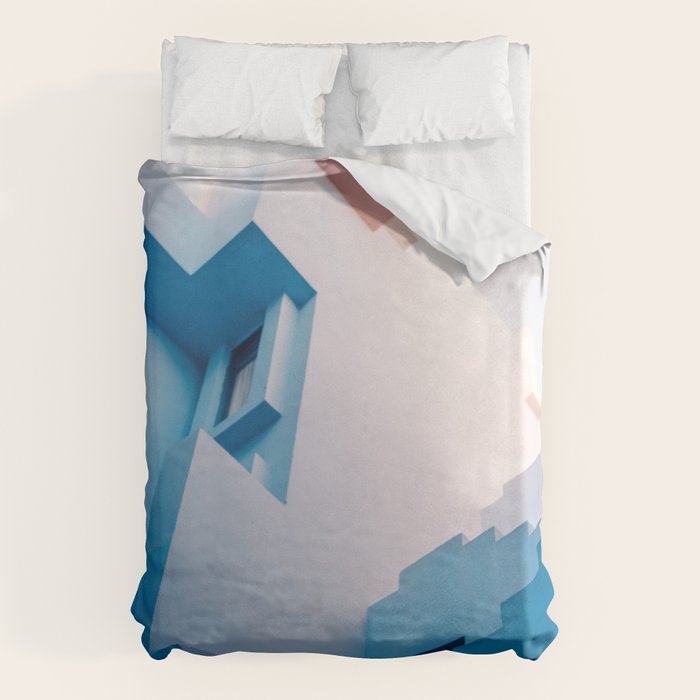 Muralla Roja blue and pink geometric walls Duvet Cover Gallery Image 6