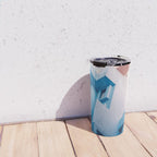 Muralla Roja blue and pink geometric walls Travel Mug Gallery Image 4