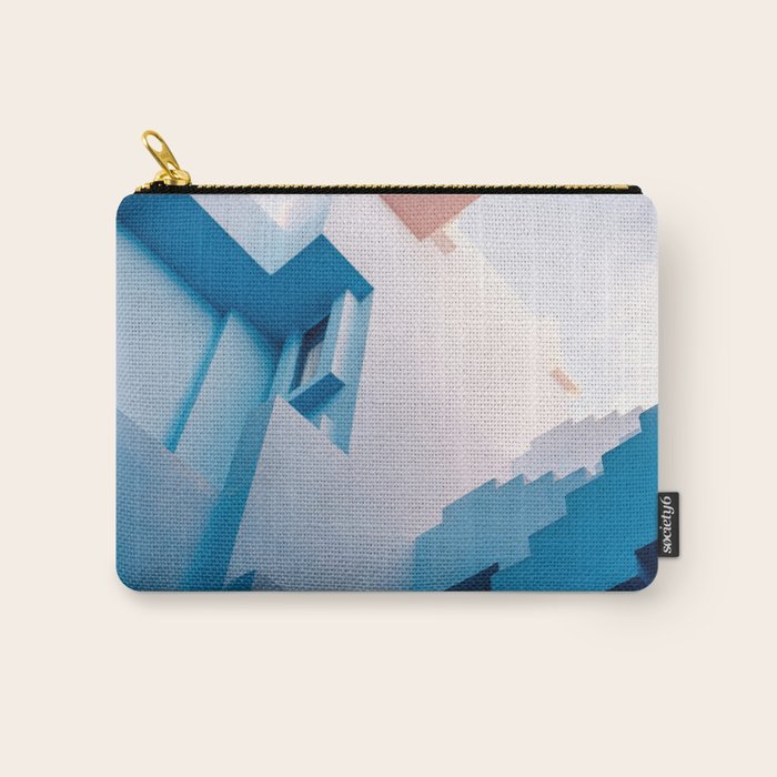 Muralla Roja blue and pink geometric walls Carry All Pouch Gallery Image 1