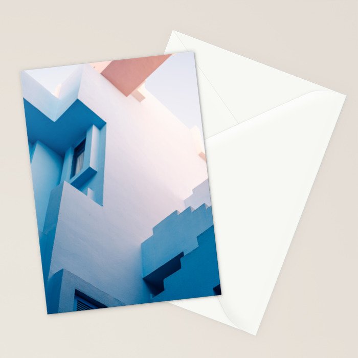 Muralla Roja blue and pink geometric walls Stationery Card Gallery Image 2