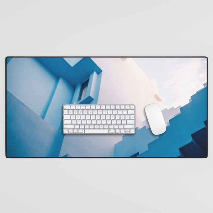 Muralla Roja blue and pink geometric walls Desk Mat Gallery Image 1