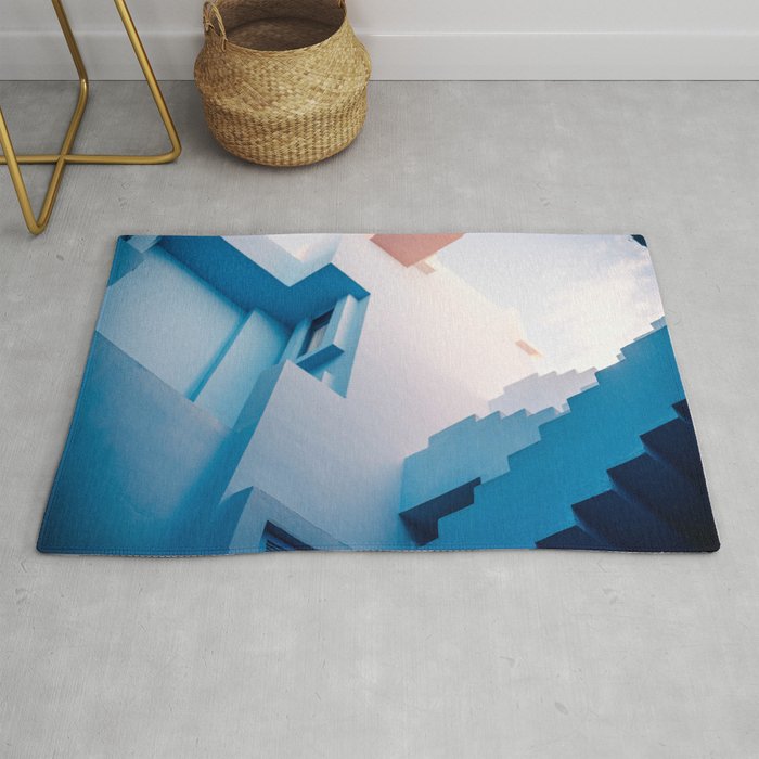 Muralla Roja blue and pink geometric walls Rug Gallery Image 1