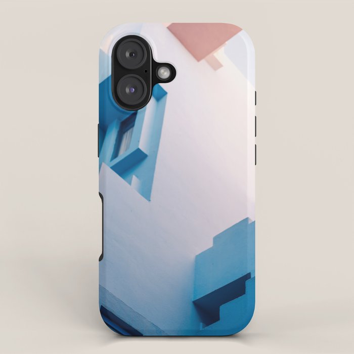 Muralla Roja blue and pink geometric walls iPhone Case Gallery Image 1