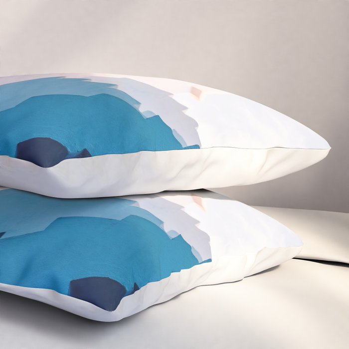 Muralla Roja blue and pink geometric walls Pillow Sham Gallery Image 3