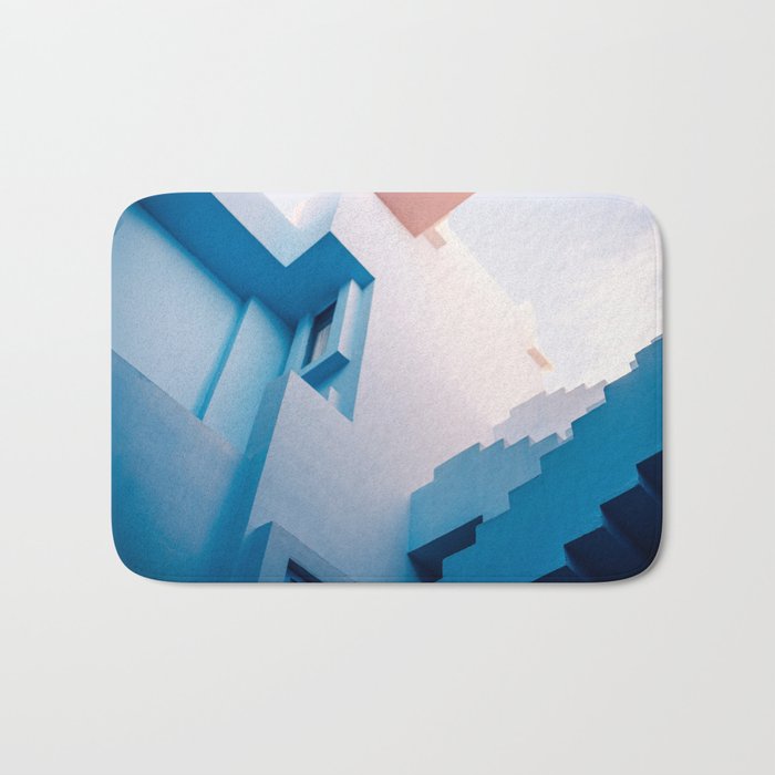 Muralla Roja blue and pink geometric walls Bath Mat Gallery Image 1