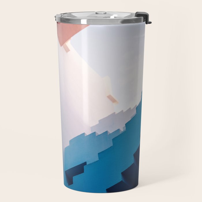 Muralla Roja blue and pink geometric walls Travel Mug Gallery Image 2
