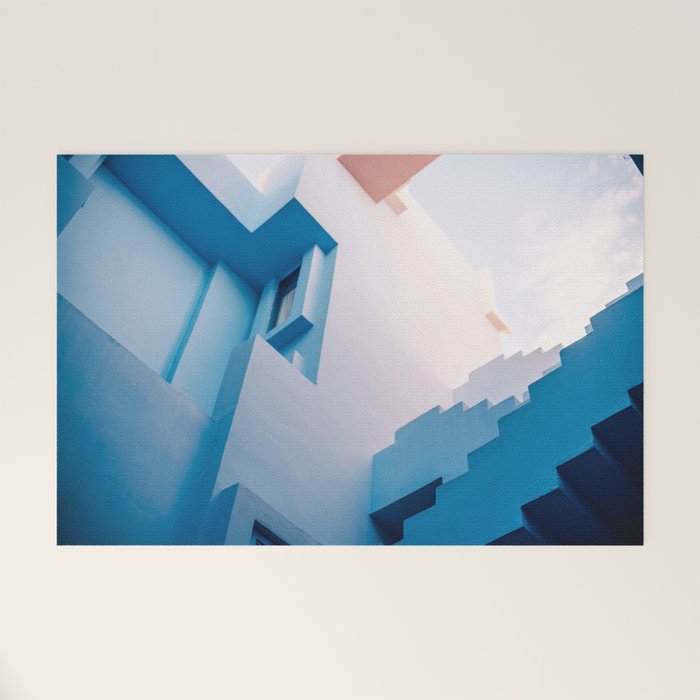 Muralla Roja blue and pink geometric walls Welcome Mat Gallery Image 1