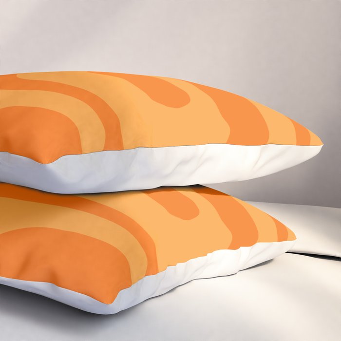 Retro Mid Century Modern Piquet Abstract Pattern in Double Orange Pillow Sham Gallery Image 3
