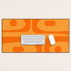 Retro Mid Century Modern Piquet Abstract Pattern in Double Orange Desk Mat Gallery Image 1
