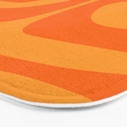 Retro Mid Century Modern Piquet Abstract Pattern in Double Orange Bath Mat Gallery Image 3