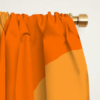 Retro Mid Century Modern Piquet Abstract Pattern in Double Orange Window Curtain Gallery Image 2