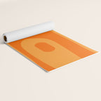 Retro Mid Century Modern Piquet Abstract Pattern in Double Orange Yoga Mat Gallery Image 2