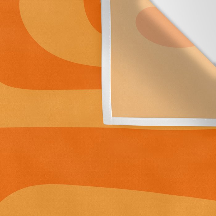 Retro Mid Century Modern Piquet Abstract Pattern in Double Orange Wall Tapestry Gallery Image 3