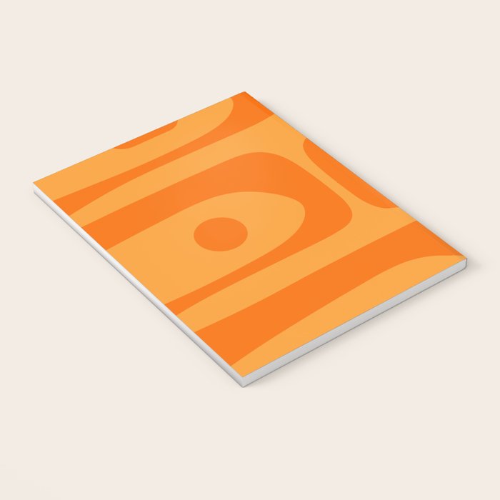 Retro Mid Century Modern Piquet Abstract Pattern in Double Orange Notebook Gallery Image 3