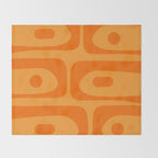 Retro Mid Century Modern Piquet Abstract Pattern in Double Orange Throw Blanket Gallery Image 2