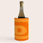 Retro Mid Century Modern Piquet Abstract Pattern in Double Orange Wine Chiller Gallery Image 2