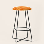 Retro Mid Century Modern Piquet Abstract Pattern in Double Orange Stool Gallery Image 1