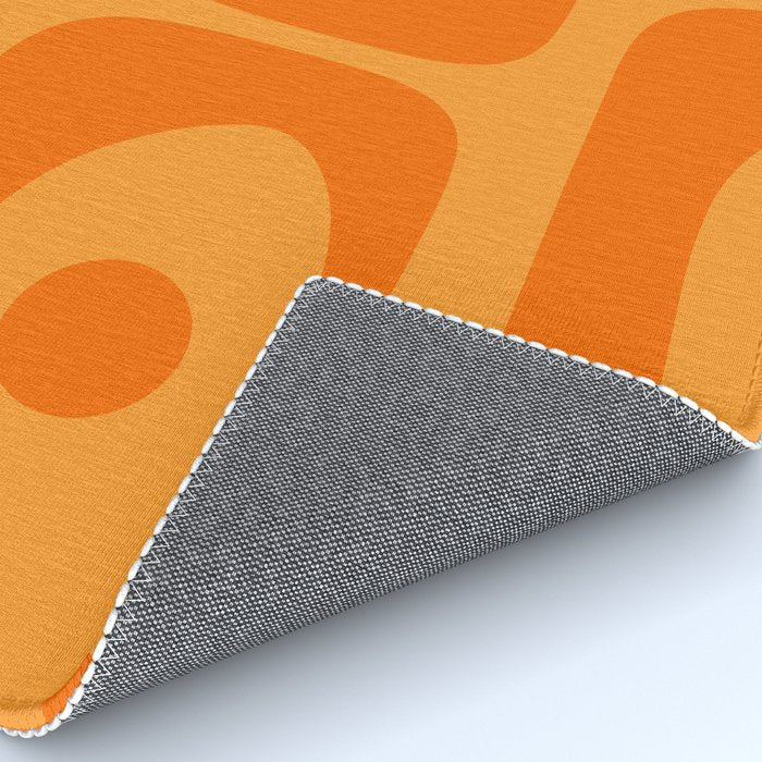 Retro Mid Century Modern Piquet Abstract Pattern in Double Orange Rug Gallery Image 4