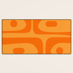 Retro Mid Century Modern Piquet Abstract Pattern in Double Orange Desk Mat Gallery Image 3
