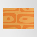 Retro Mid Century Modern Piquet Abstract Pattern in Double Orange Rug Gallery Image 2