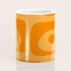 Retro Mid Century Modern Piquet Abstract Pattern in Double Orange Coffee Mug Gallery Image 4