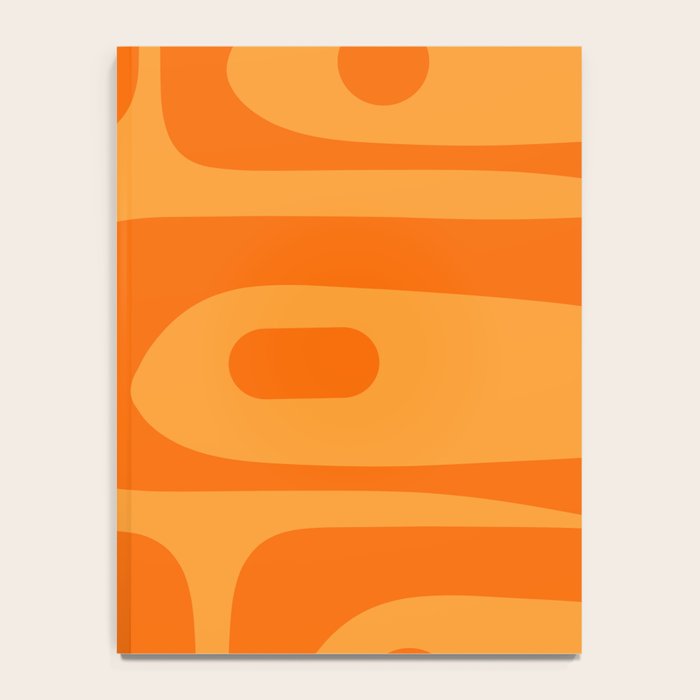Retro Mid Century Modern Piquet Abstract Pattern in Double Orange Notebook Gallery Image 4