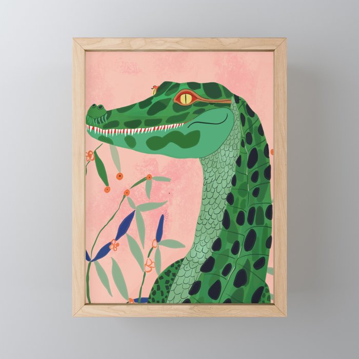 Jungle Crocodile Mini Art Print Gallery Image 1