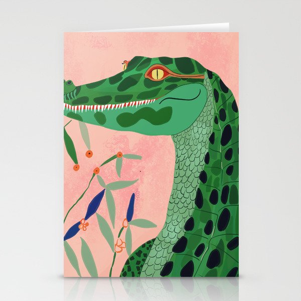 Jungle Crocodile Stationery Card Gallery Image 2