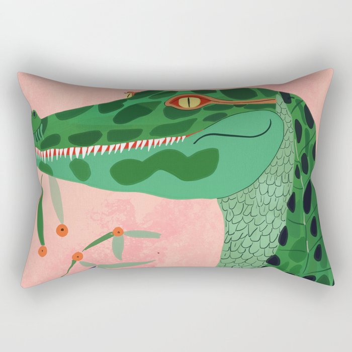 Jungle Crocodile Rectangular Pillow Gallery Image 2