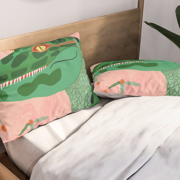 Jungle Crocodile Pillow Sham Gallery Image 2
