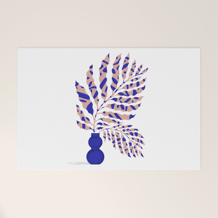 Foliage Blue Welcome Mat Gallery Image 1